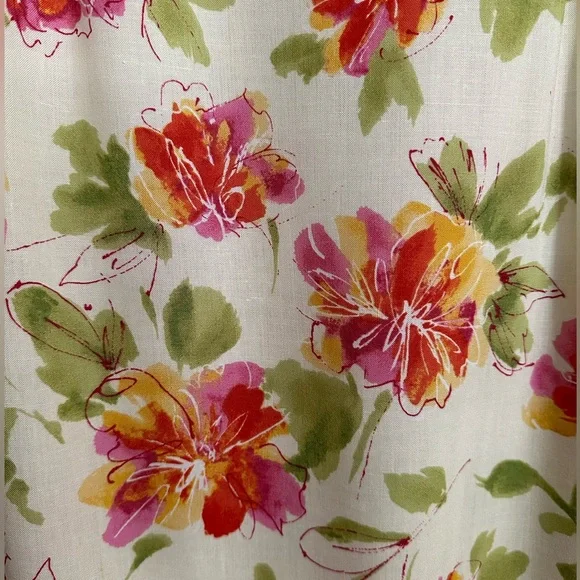 Vintage Napa Valley Petites Pink/Orange/Olive Print on Cream Maxi Skirt, Sz 12P - Picture 3 of 5